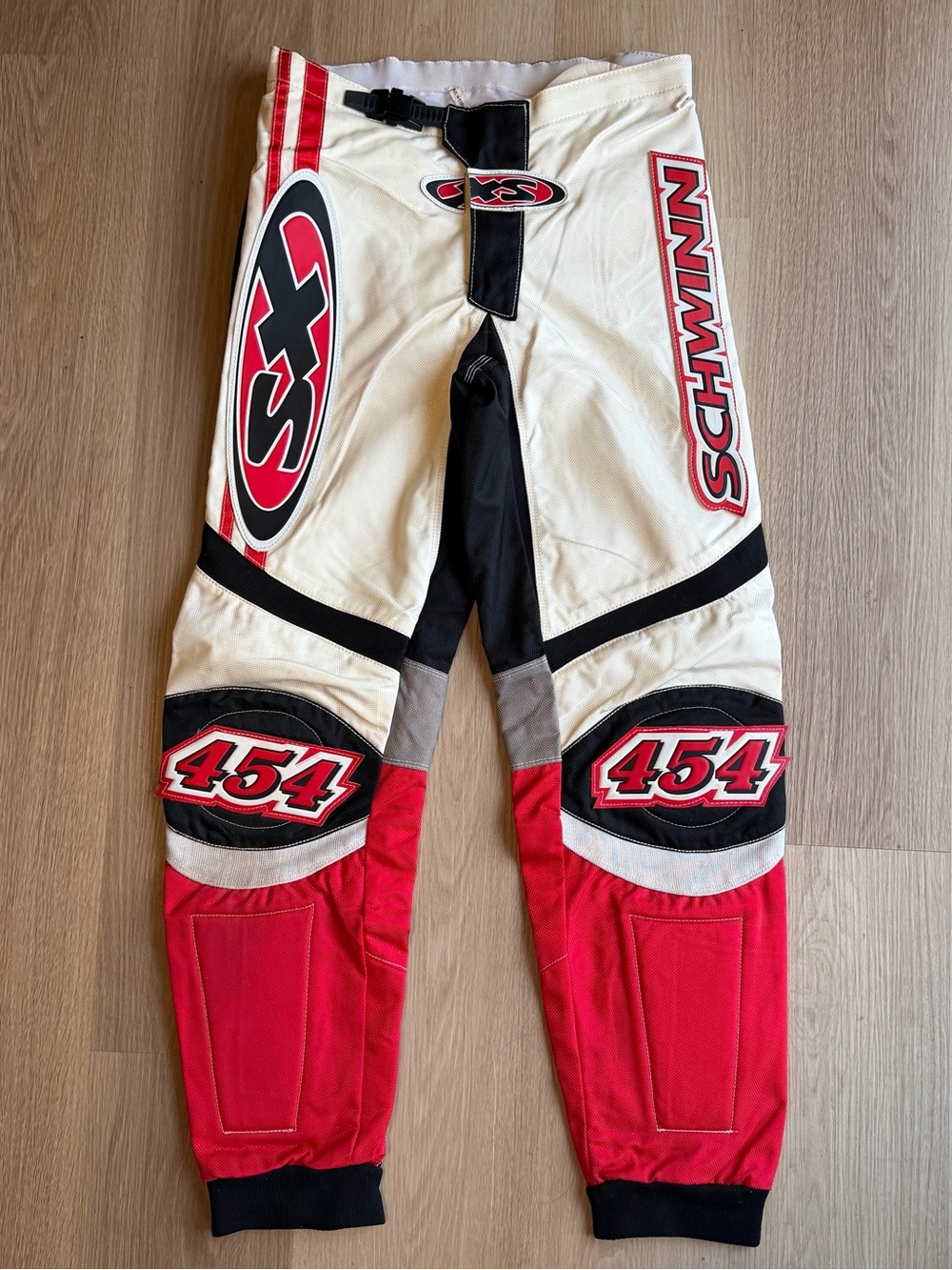 Schwinn SX 454 BMX Motocross Racing Pants Sz 32 Black Red Vintage Made In Korea